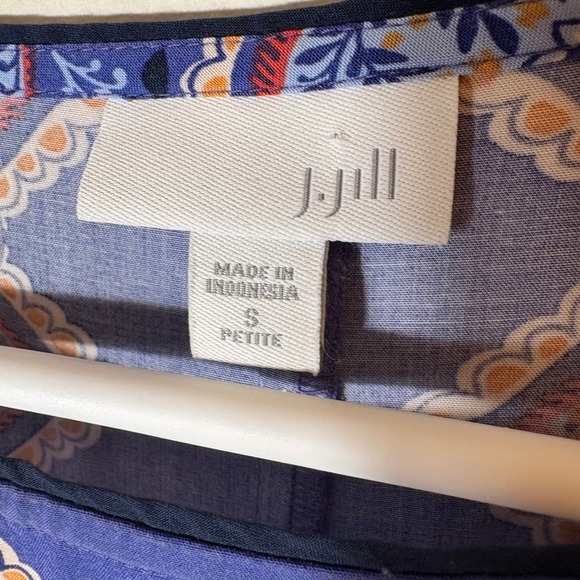 J. Jill Majestic Blue Paisley Sleeveless Midi Dress Size Small Petite - Picture 4 of 7